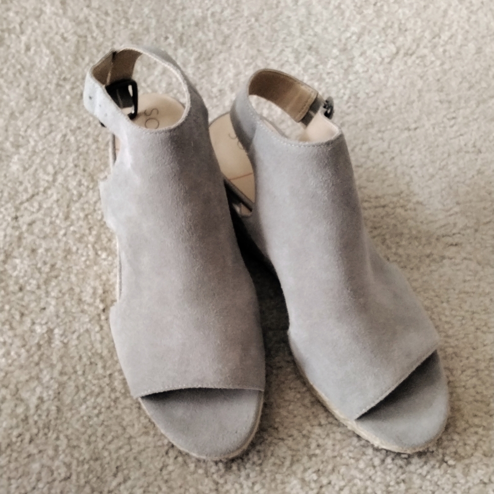 Sole Society Suede Open Toe Platform Shoes